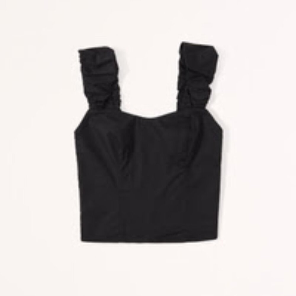 Abercrombie & Fitch Bubble Strap Poplin Top
